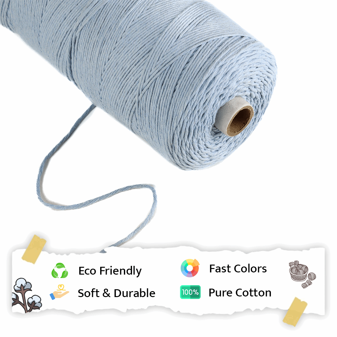 1mm Single Strand | Ice Blue | 750 Metres | 1kg Spool | Cotton |No 32