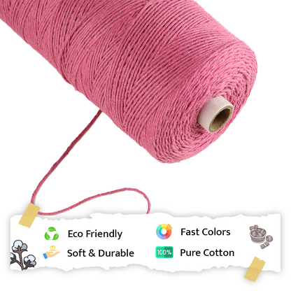 1mm Single Strand | Bright Pink | 750 Metres | 1kg Spool | Cotton |No 33