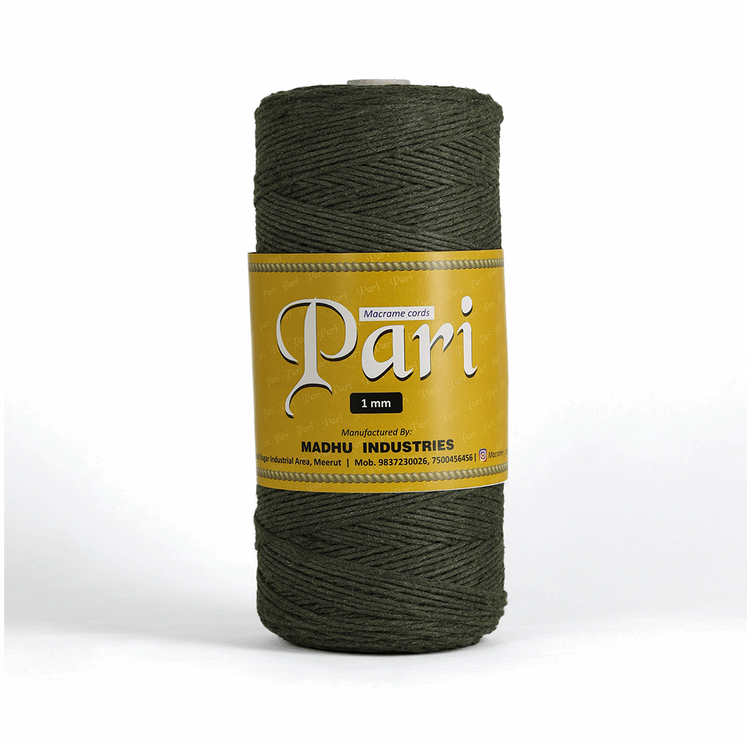 1mm Single Strand | Army Green | 750 Metres | 1kg Spool | Cotton |No 38