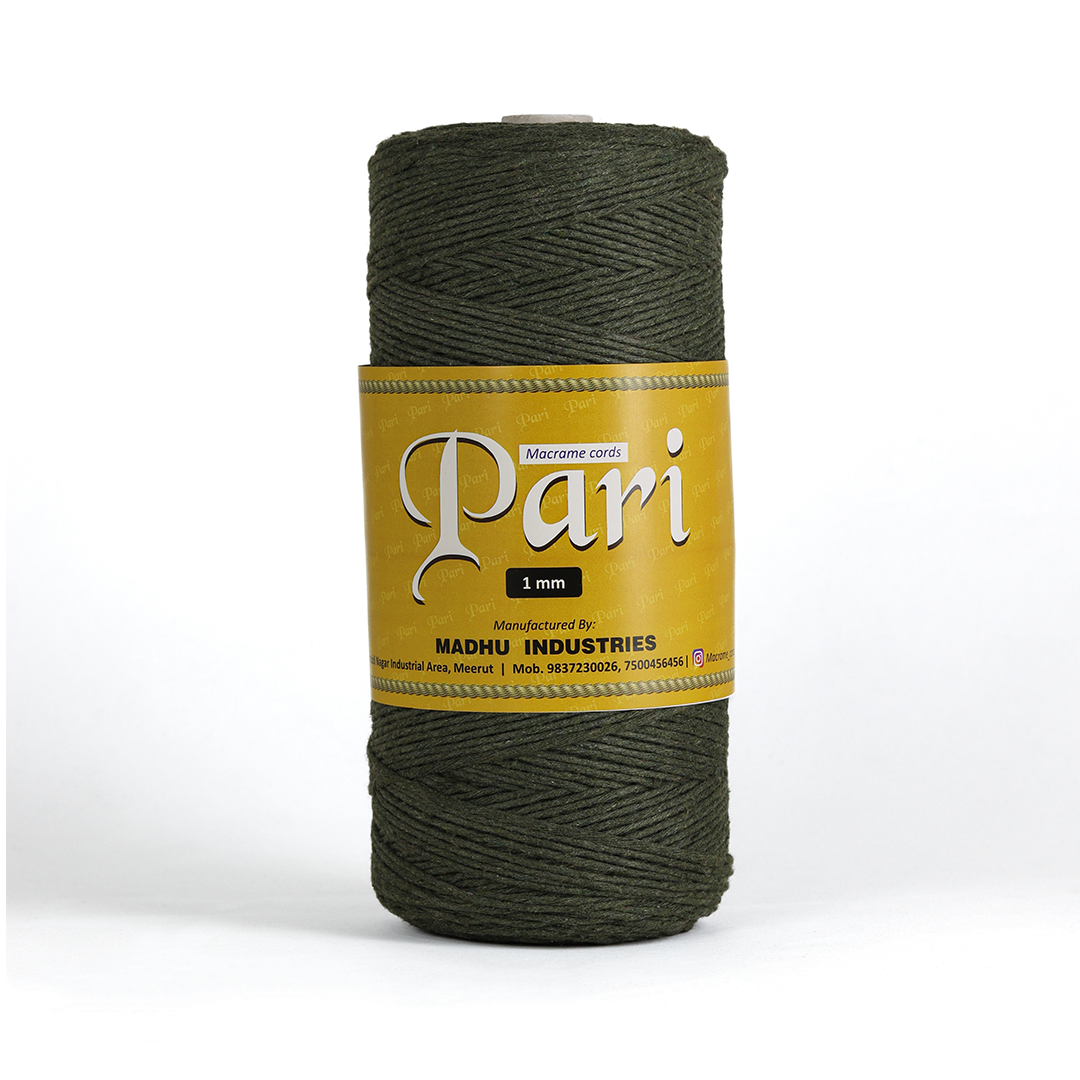 1mm Single Strand | Army Green | 750 Metres | 1kg Spool | Cotton |No 38