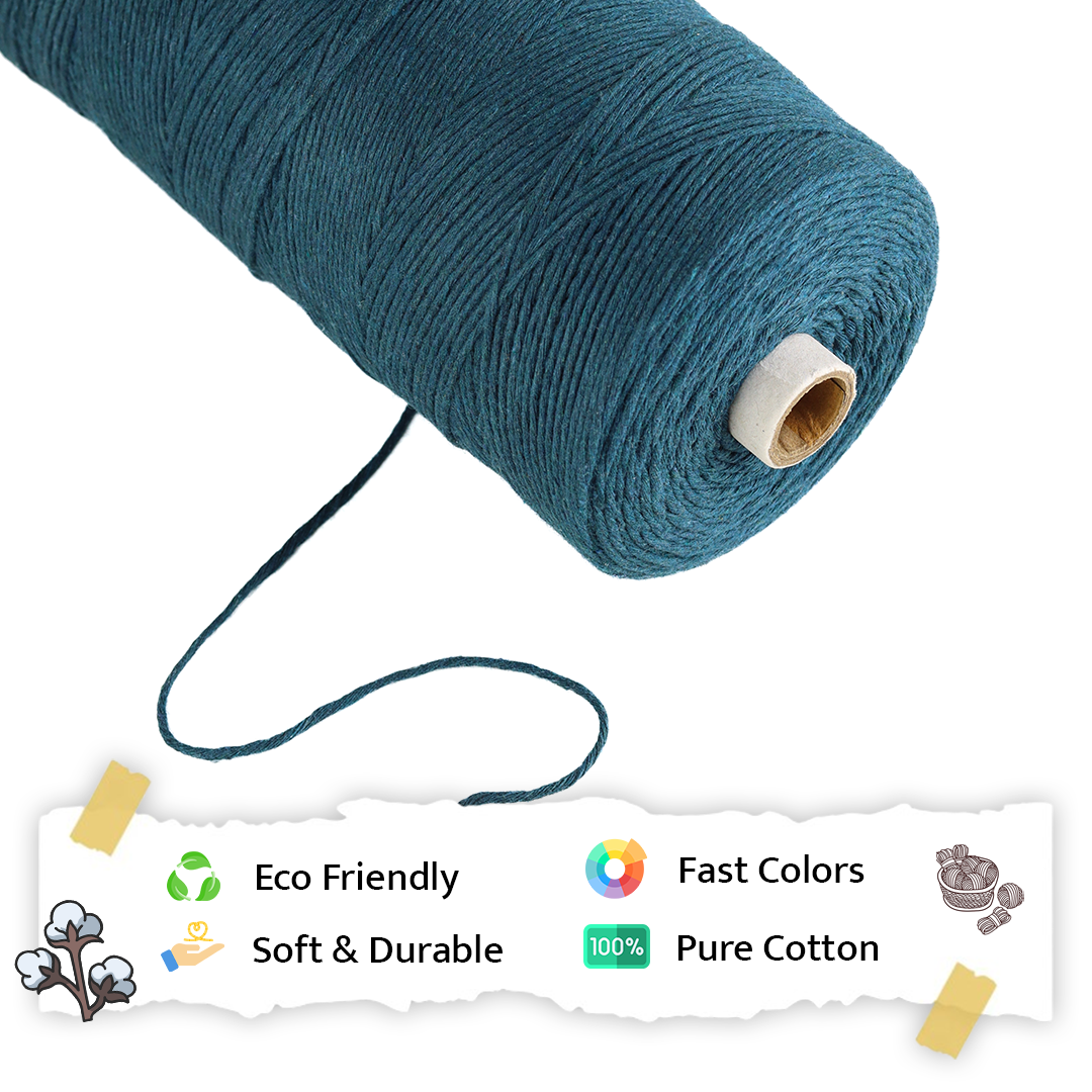 1mm Single Strand | Teal Blue | 750 Metres | 1kg Spool | Cotton | No 39