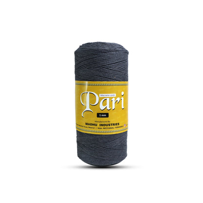 1mm Twisted (3Ply) | Dark Grey | 750 Metres | 1kg Spool | Cotton | No 02