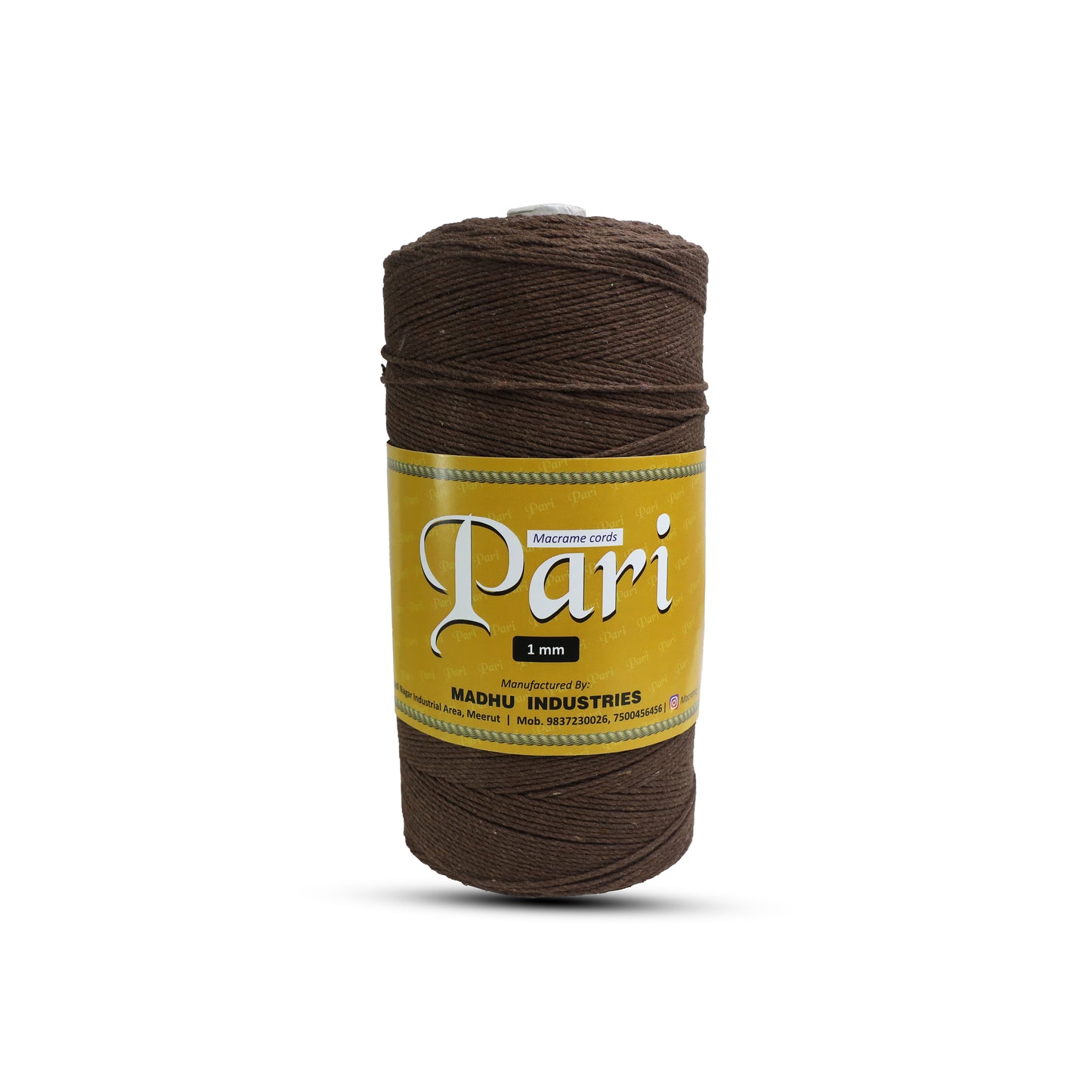 1mm Twisted (3Ply) | Coffee Brown | 750 Metres | 1kg Spool | Cotton | No 05