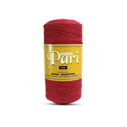 1mm Twisted (3Ply) | Red | 750 Metres | 1kg Spool | Cotton | No 15