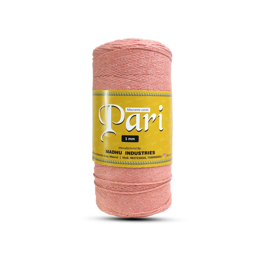 1mm Twisted (3Ply) | Peach | 750 Metres | 1kg Spool | Cotton | No 17