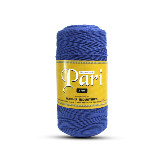 1mm Twisted (3Ply) | Sapphire Blue | 750 Metres | 1kg Spool | Cotton | No 20