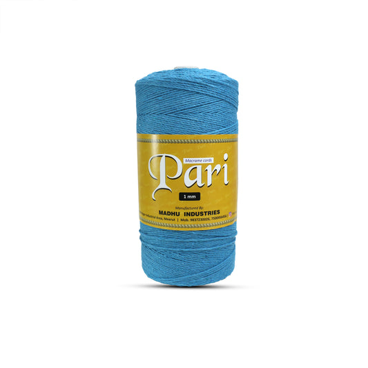 1mm Twisted (3Ply) | Bright Blue | 750 Metres | 1kg Spool | Cotton | No 22