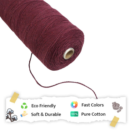 1mm Twisted (3Ply) | Wine | 750 Metres | 1kg Spool | Cotton | No 29