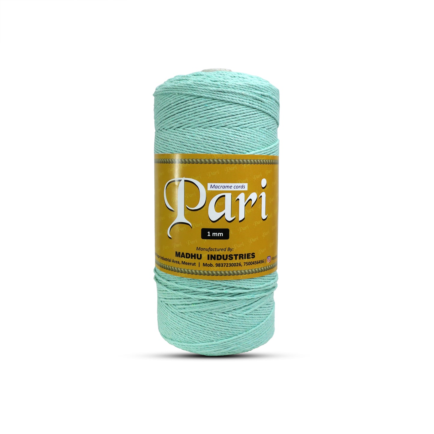 1mm Twisted (3Ply) | Mint Green | 750 Metres | 1kg Spool | Cotton | No 35