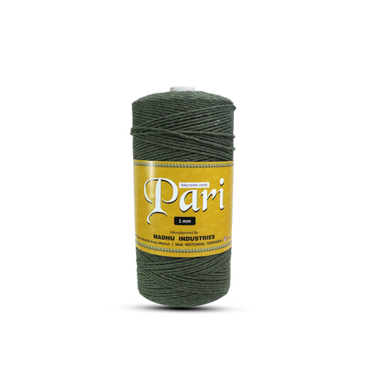 1mm Twisted (3Ply) | Army Green | 750 Metres | 1kg Spool | Cotton | No 38