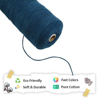 1mm Twisted (3Ply) | Teal Blue | 750 Metres | 1kg Spool | Cotton | No 39