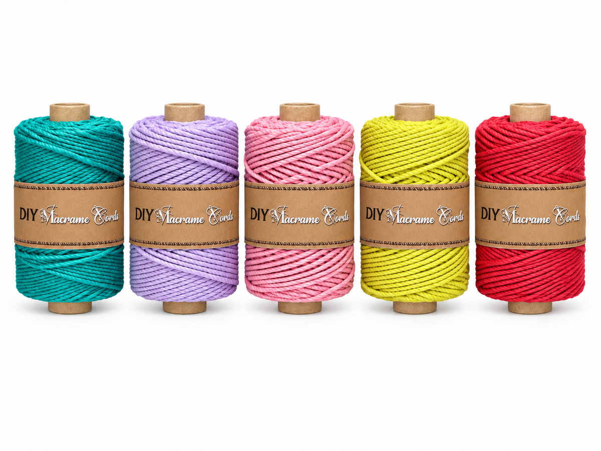 3mm Twisted (3ply) | 5 Random Colour Pack| 250gm | Cotton