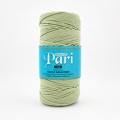 3mm Twisted (3ply) |Sage Colour| 200-250 Meters| Cotton | 1Kg Spool