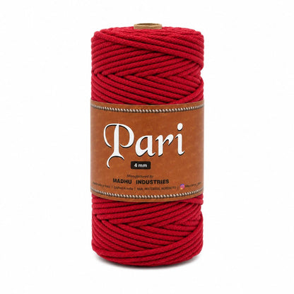 4mm Knitted | Red | 150 Meters | 1Kg Spool | Cotton