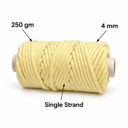 4mm Single Strand | 5 Random Colour Pack |250gm Spool | Cotton