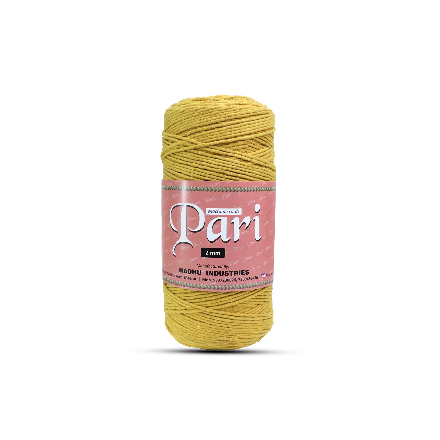 2mm Single Strand | Mustard | 350 - 400 Metres | 1kg Spool | Cotton | No 07