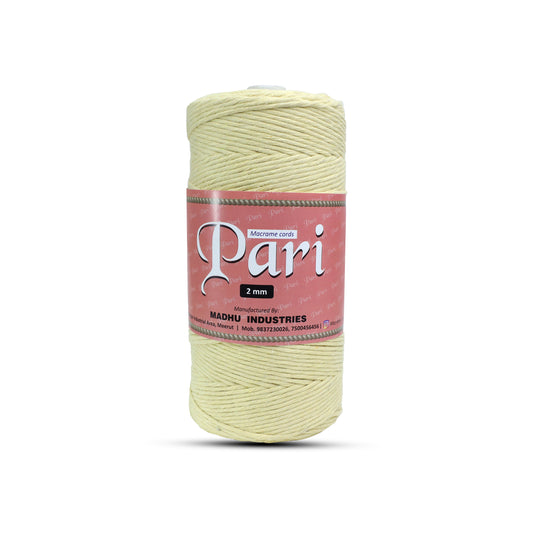 2mm Single Strand | Light Yellow | 350 - 400 Metres | 1kg Spool | Cotton | No 09