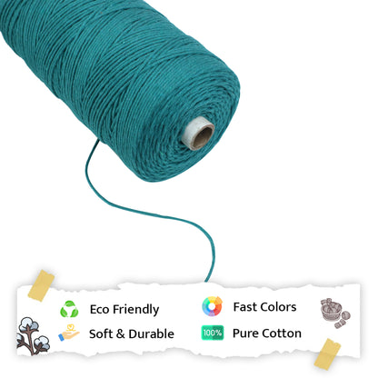 2mm Single Strand | Sea Green | 350 - 400 Metres | 1kg Spool | Cotton | No 12