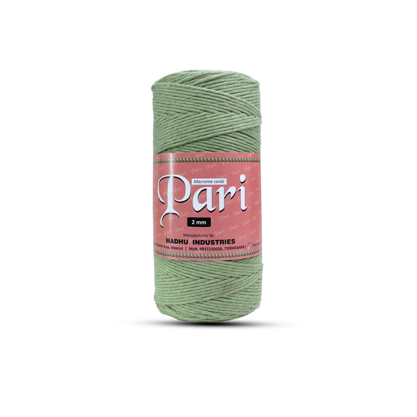 2mm Single Strand | Olive Green | 350 - 400 Metres | 1kg Spool | Cotton | No 14