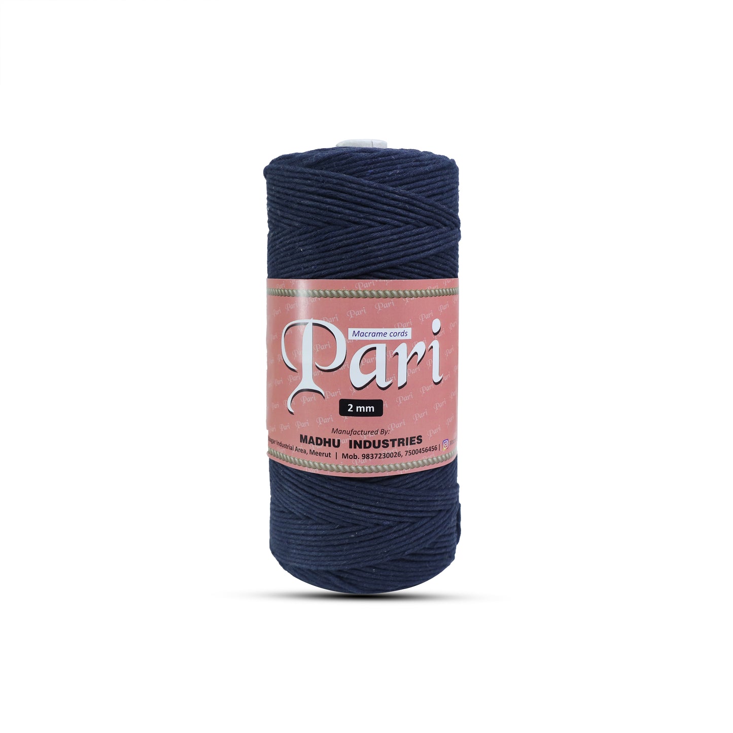 2mm Single Strand | Dark Blue | 350 - 400 Metres | 1kg Spool | Cotton | No 27