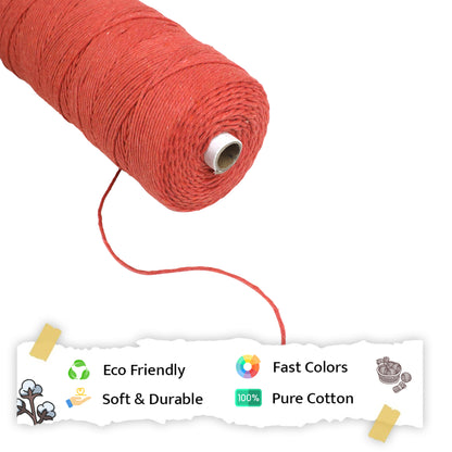 2mm Single Strand | Rust | 350 - 400 Metres | 1kg Spool | Cotton | No 28