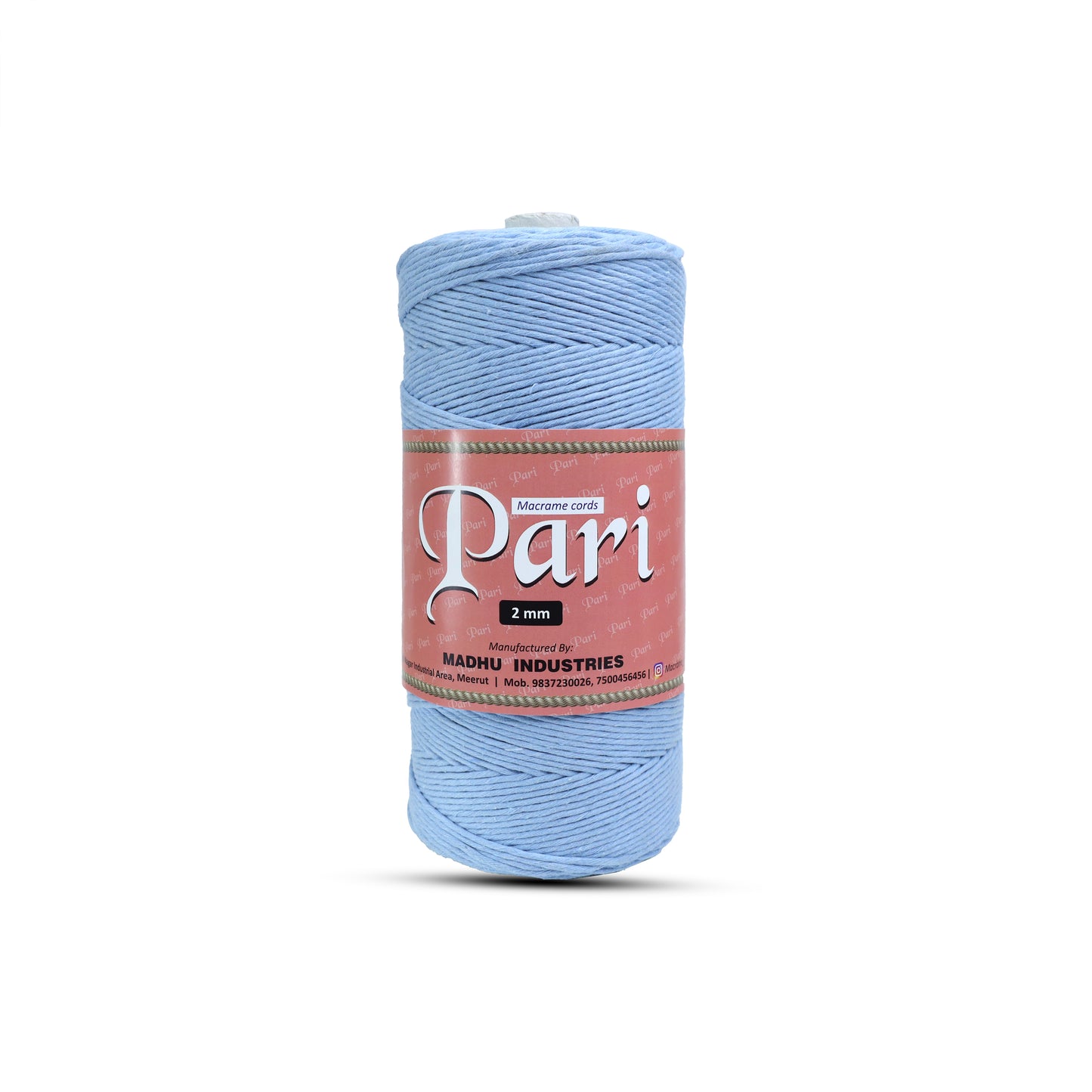 2mm Single Strand | Ice Blue | 350 - 400 Metres | 1kg Spool | Cotton | No 32