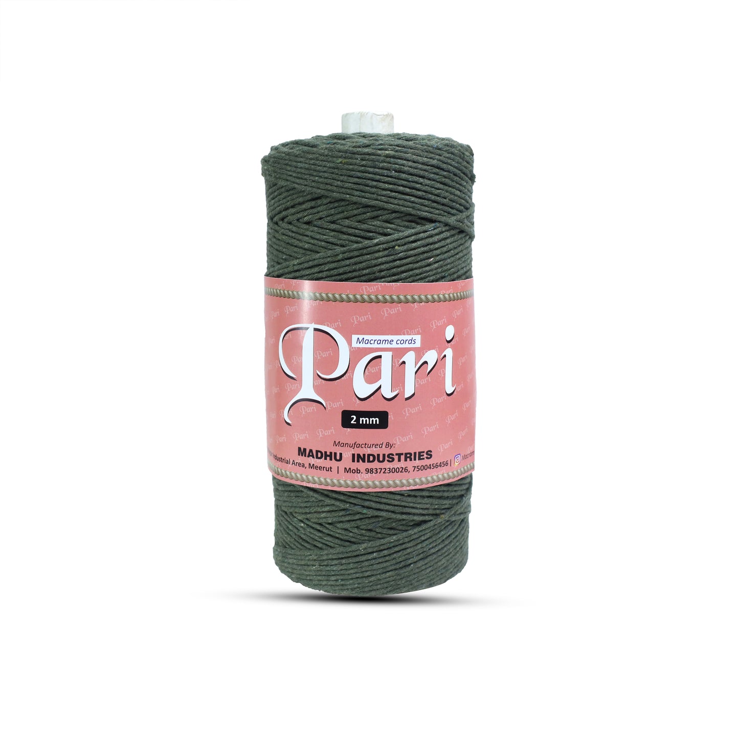 2mm Single Strand | Army Green | 350 - 400 Metres | 1kg Spool | Cotton | No 38