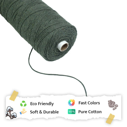 2mm Single Strand | Army Green | 350 - 400 Metres | 1kg Spool | Cotton | No 38