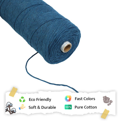 2mm Single Strand | Teal Blue | 350 - 400 Metres | 1kg Spool | Cotton | No 39