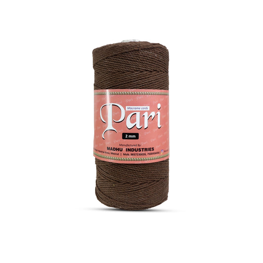 2mm Twisted (3Ply) | Coffee Brown | 350 - 400 Metres | 1kg Spool | Cotton | No 05