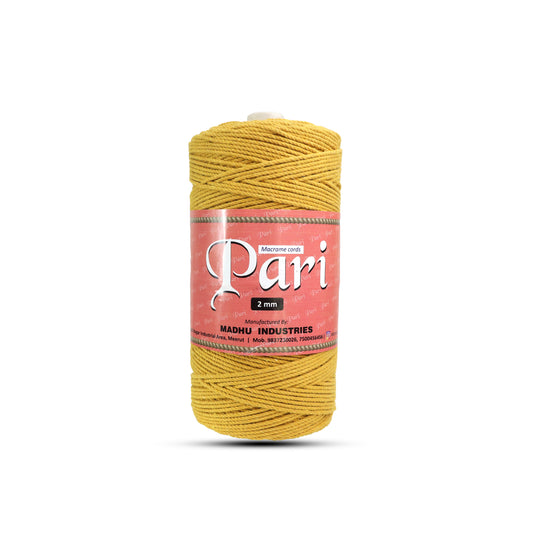 2mm Twisted (3Ply) | Mustard | 350 - 400 Metres | 1kg Spool | Cotton | No 07