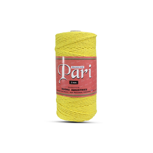 2mm Twisted (3Ply) | Yellow | 350 - 400 Metres | 1kg Spool | Cotton | No 08