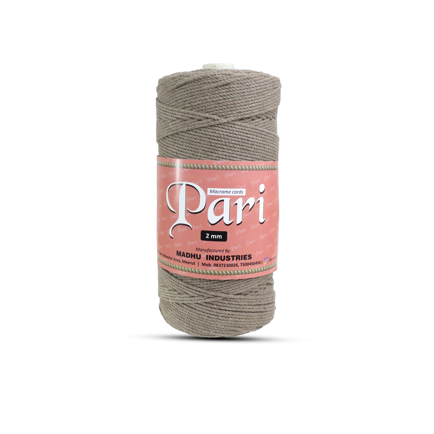 2mm Twisted (3Ply) | Mud Colour | 350 - 400 Metres | 1kg Spool | Cotton | No 23