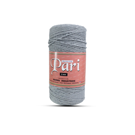 2mm Twisted (3Ply) | Steel Grey | 350 - 400 Metres | 1kg Spool | Cotton | No 24