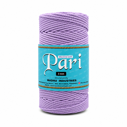 3mm Twisted (3Ply) | Lavender | 200 - 250 Metres | 1kg Spool | Cotton | No 31