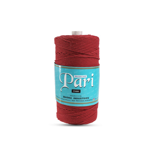 3mm Braided | Red | 200-250 Meters | 1 Kg Spool | Cotton | No 15