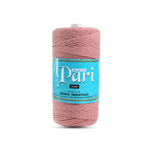 3mm Braided | Peach | 150 Metres | Approx 700gms | Cotton | No 17