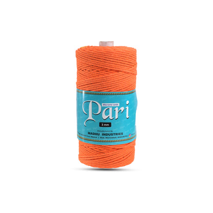 3mm Braided | Orange | 150 Metres | Approx 700gms | Cotton | No 19