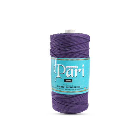 3mm Braided | Violet | 150 Metres | Approx 700gms | Cotton | No 21