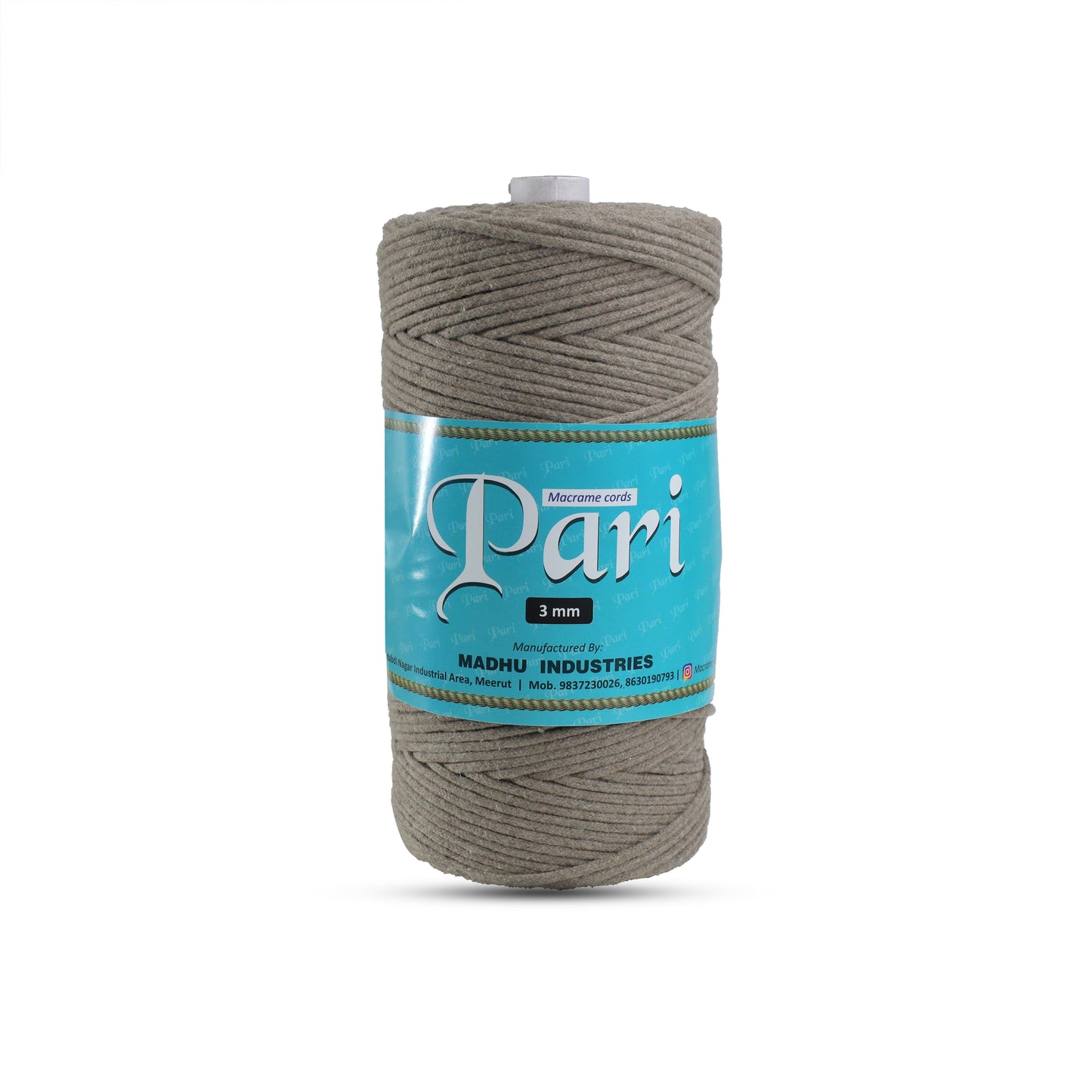 3mm Braided | Mud Color | 200-250 Meters | 1 Kg Spool | Cotton | No 23