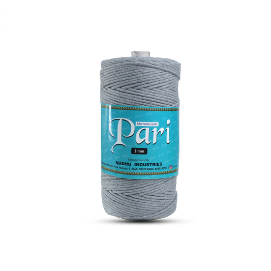 3mm Braided | Steel Grey | 150 Metres | Approx 700gms | Cotton | No 24