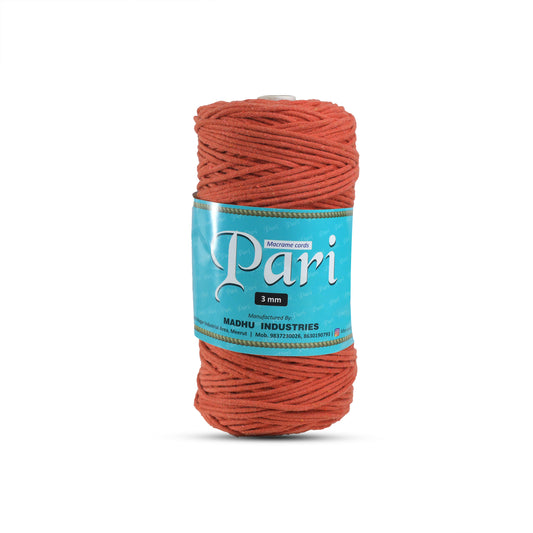 3mm Braided | Rust | 200-250 Meters | 1 Kg Spool | Cotton | No 28