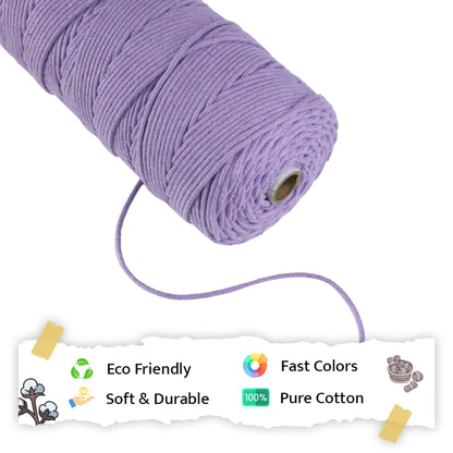 3mm Braided | Lavender | 200-250 Meters | 1 Kg Spool | Cotton | No 31