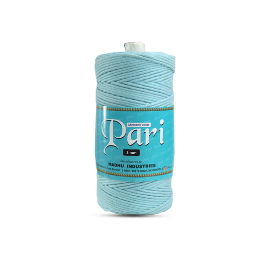 3mm Braided | Aqua Blue | 150 Metres | Approx 700gms | Cotton | No 40