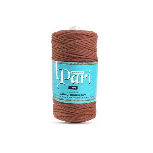 3mm Braided | Chocolate Brown | 200-250 Meters | 1 Kg Spool | Cotton | No 06