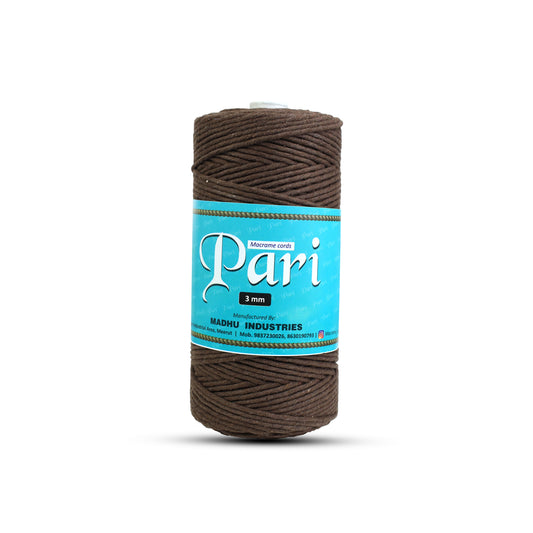 3mm Single Strand | Coffee Brown | 200 - 250 Metres | 1kg Spool | Cotton | No 05