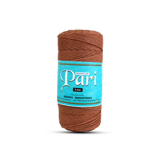 3mm Single Strand | Chocolate | 200 - 250 Metres | 1kg Spool | Cotton | No 06