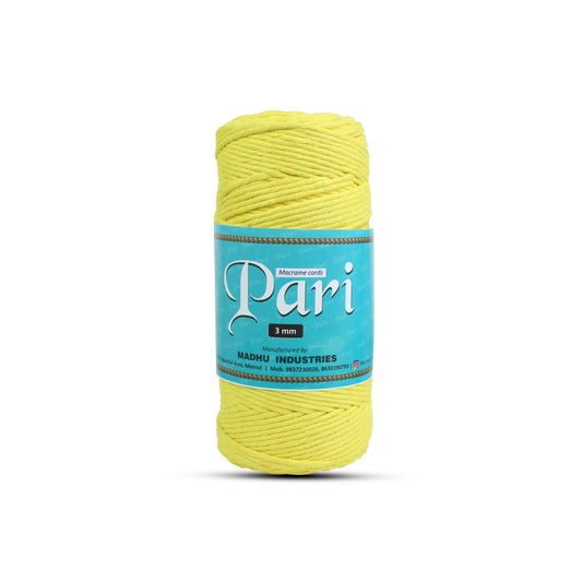 3mm Single Strand | Yellow | 200 - 250 Metres | 1kg Spool | Cotton | No 08