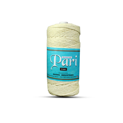 3mm Single Strand | Light Yellow | 200 - 250 Metres | 1kg Spool | Cotton | No 09