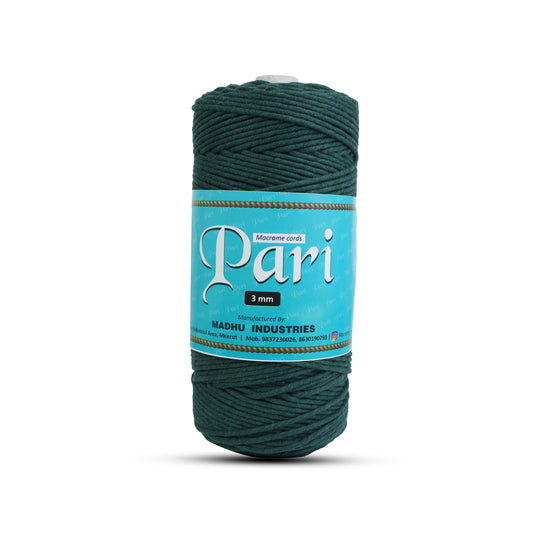 3mm Single Strand | Forest Green | 200 - 250 Metres | 1kg Spool | Cotton | No 10